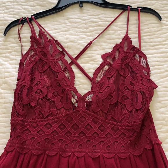 Wine crochet dress - Picture 4 of 5